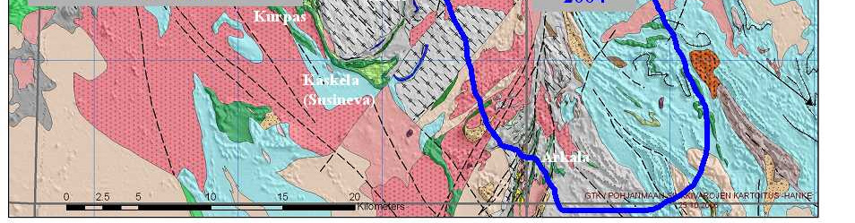 tunnusteleva kairaus Reisjärven Pakoperän (kuva 1) alueella. Täällä oli jo 1980 luvulla tehty laaja-alaisia nikkelin etsintään liittyviä geofysiikan maastomittauksia.
