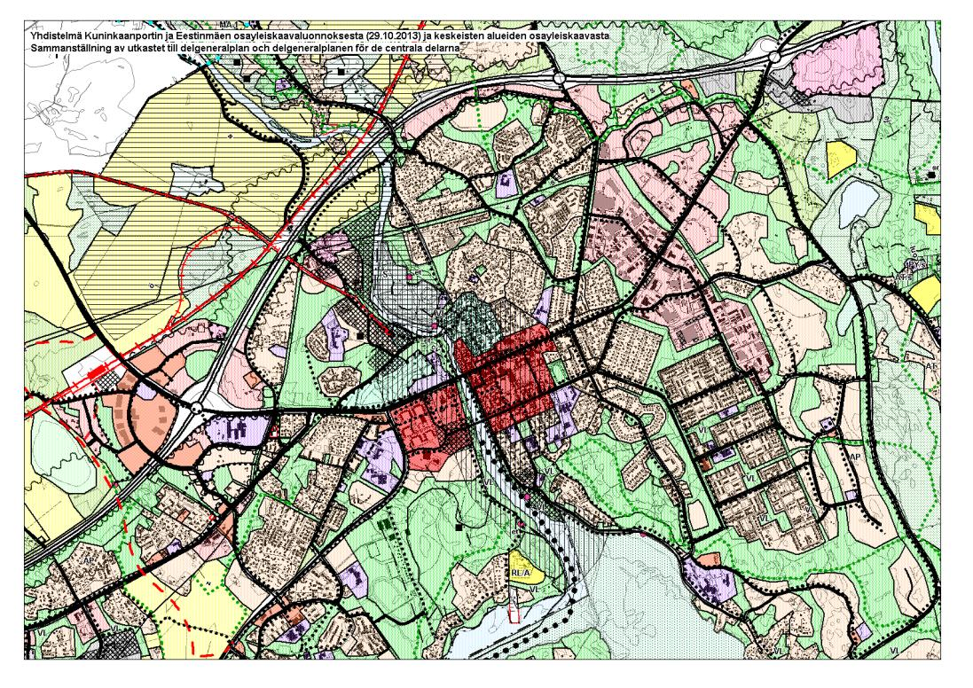 Osayleiskaavaluonnoksen vaikutukset Kuninkaanportin ja Eestinmäen osayleiskaavan vaikutusten arvioinnissa korostuvat kaupallisten ratkaisujen vaikutukset ja sitä kautta erityisesti
