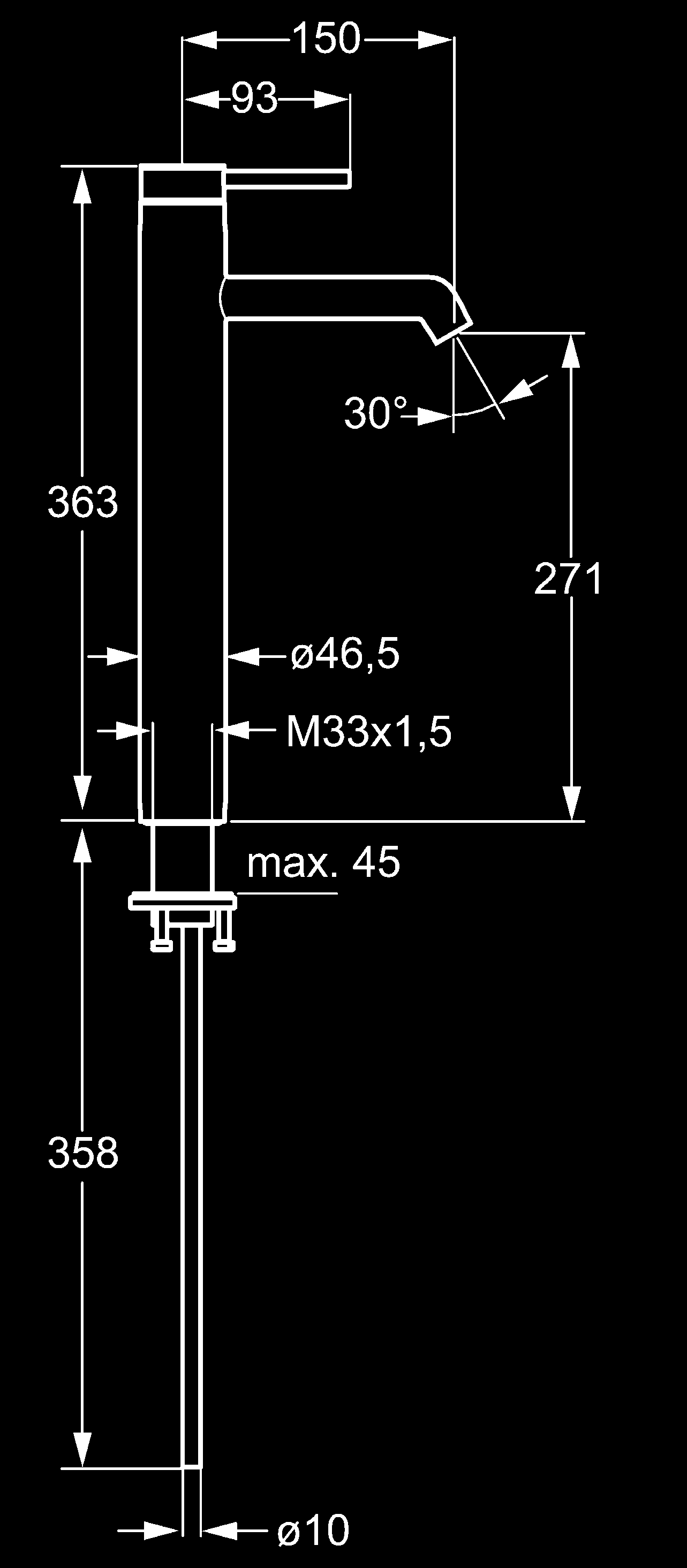 A,WA10530-20121004 sertifikaatti DVGW NW-6506CN0317 HANSADESIGNO malja-altaille P-IX 19399/IO virtaama: 0,1 l/s, 200 kpa kupariputkin ulottuma: 150 mm juoksuputki: