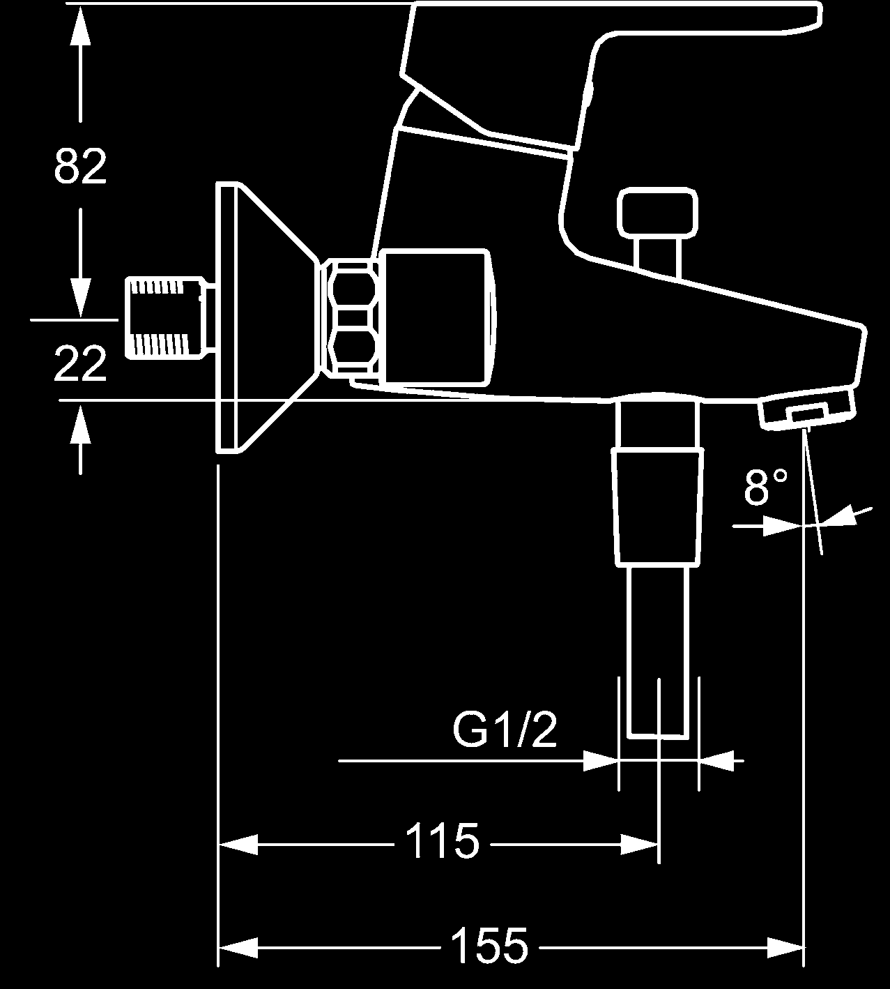 Amme/Suihku HANSAPRIMO ammehana, G1/2