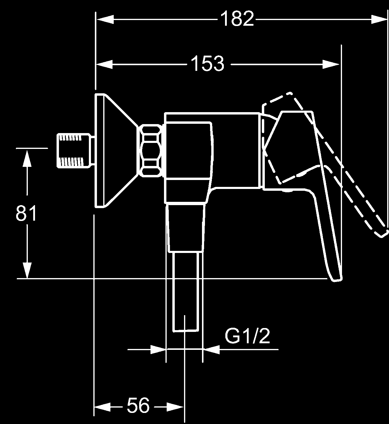 G 1/2 seinään asennettava PA-IX 19624/IB