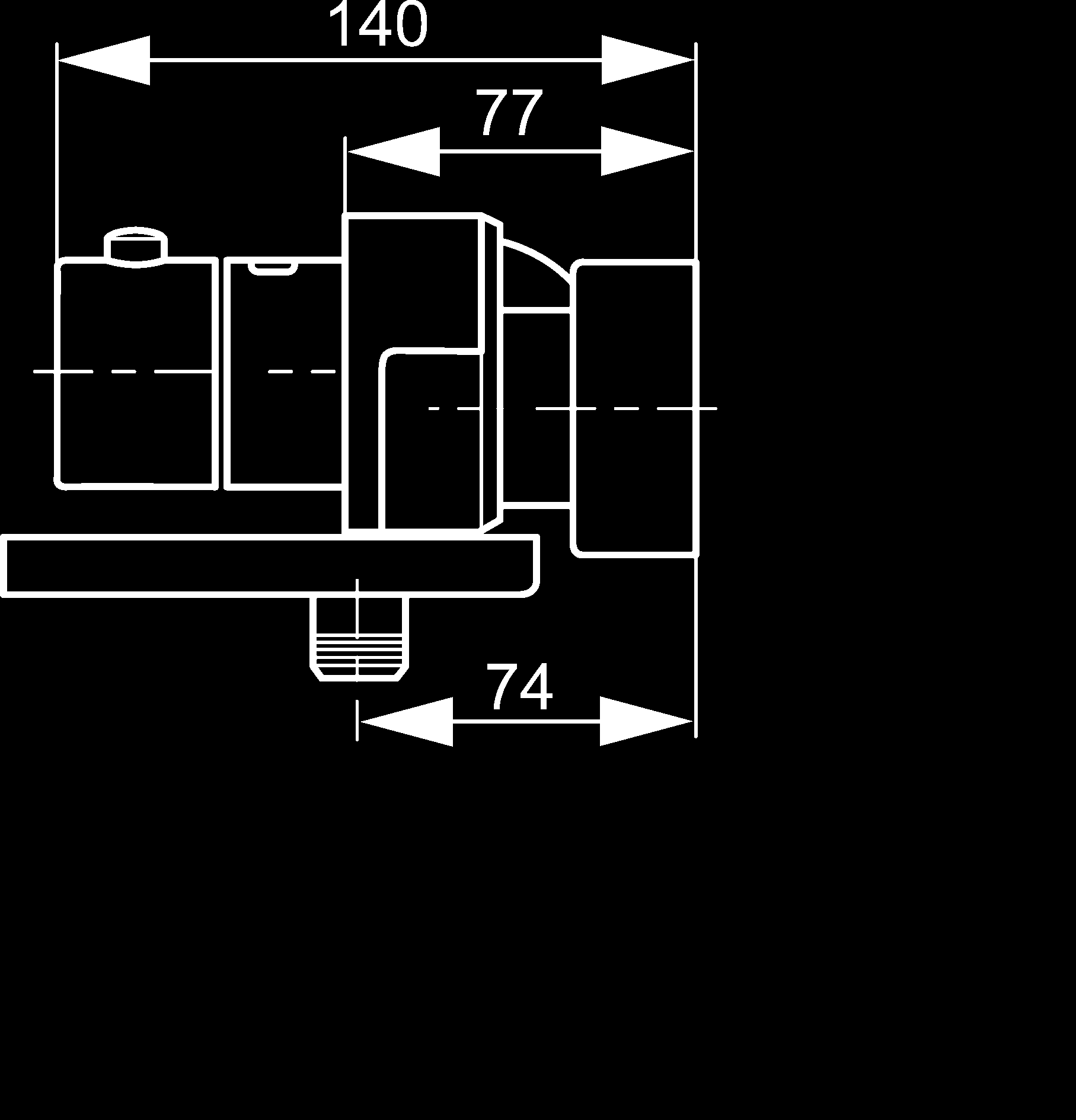 2101 LVI 6310768 503,23 624,01 ulottuma: 146 mm HANSACUBE termostaattinen suihkuhana seinään asennettava