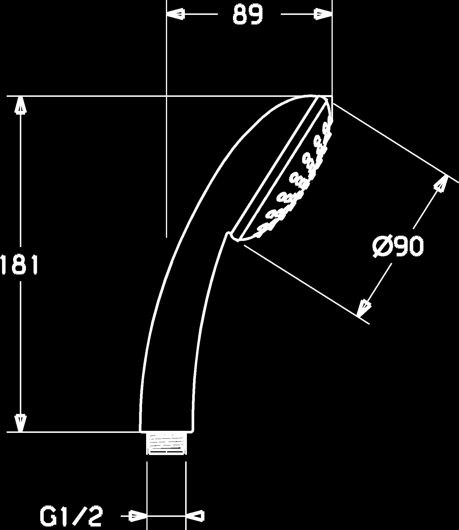 36,00 HANSABASICJET 1 käsisuihku Ø 90 mm P-IX 19209/IA