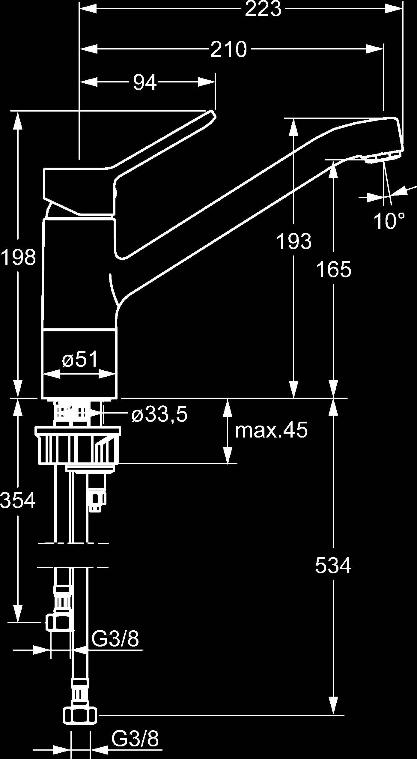 4948 2203 LVI 6219091 129,03 160,00 HANSAPRIMO keittiön vipuhana