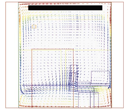 OPTMAL A H A H A H A H Pilt 3. Ruum, milles on traditsiooniline jahutustala. Pilt 4. Ruum, milles on oft Optimal lõppseade. Projekteerimine Arvutipilt 4. samast lõikest kui pilt 3.