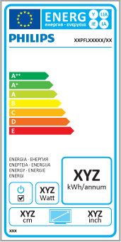 7.2 Ympäristöystävällisyys EU:n energiamerkintä Valosensori Sisäinen vallitsevan valon tunnistin säästää energiaa himmentämällä TV-ruutua, kun vallitseva valo vähenee.