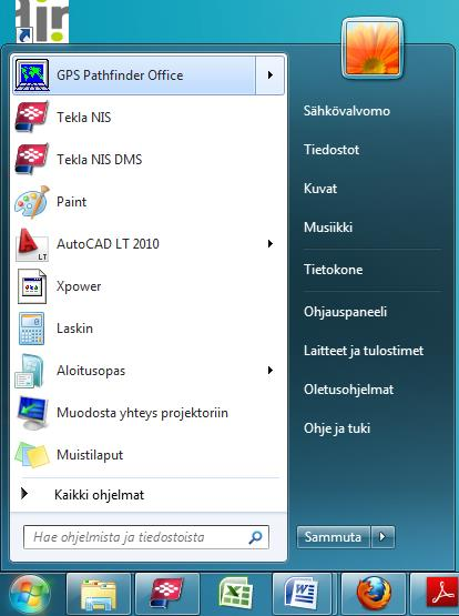 Liite 1 14(34) 2. Avaa ohjelma 1. Avaa käynnistä -valikko Kuva 17.