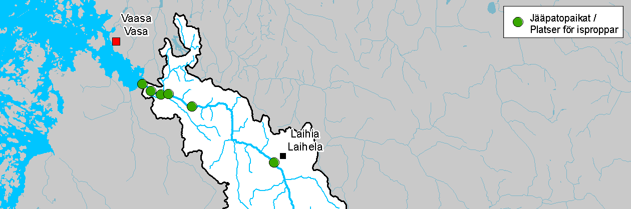 0 m 3 /s ja vastaavasti suurimmillaan virtaama (HQ) on ollut noin 87 m 3 /s (kevättulva 1984). Laihianjoen keskimääräinen virtaama vaihtelee välillä 0,22 40 m 3 /s.