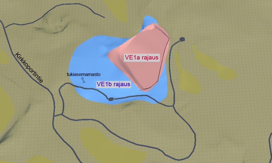 23 (184) KUVA 3. Virtuaalimaastomallin mukainen havainnekuva hankealueesta, kun vaihtoehdon 1a mukainen ottotoiminta on päättynyt.