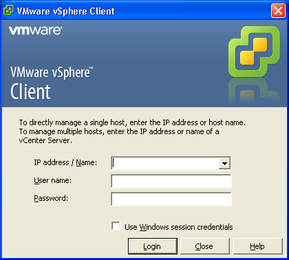 GUI rajoituksia Ei enää Windows vsphere Client:a