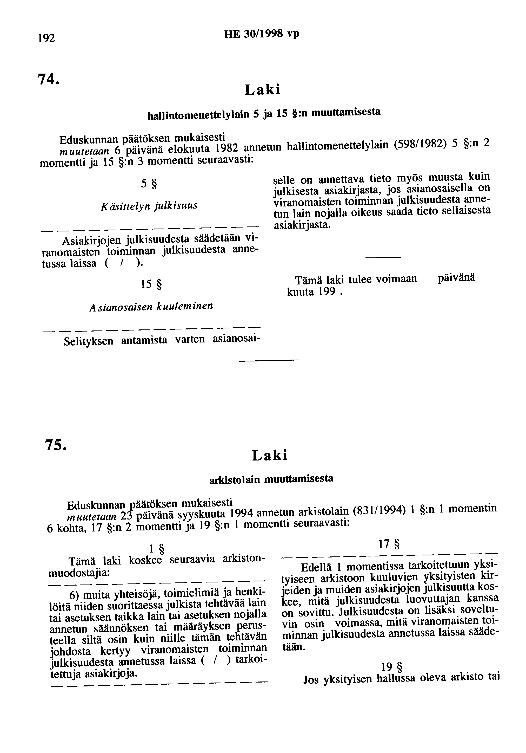 192 HE 30/1998 vp 74.