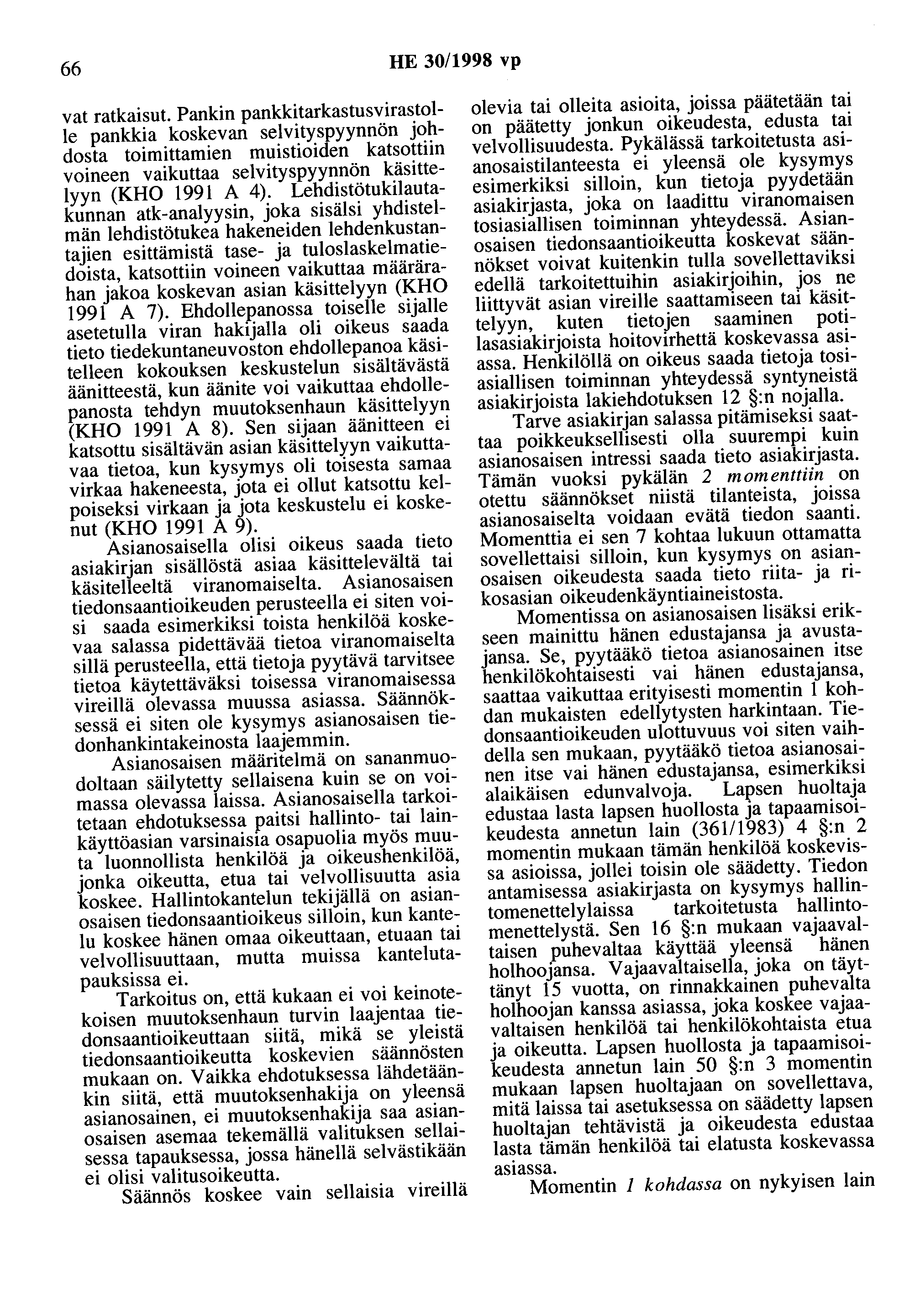 66 HE 30/1998 vp vat ratkaisut.