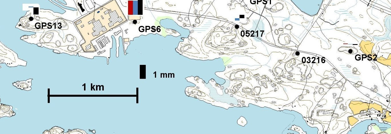 The reason for the changes were large construction works near these stations, parking area around GPS6 and nuclear power station of Olkiluoto 3 near GPS13.