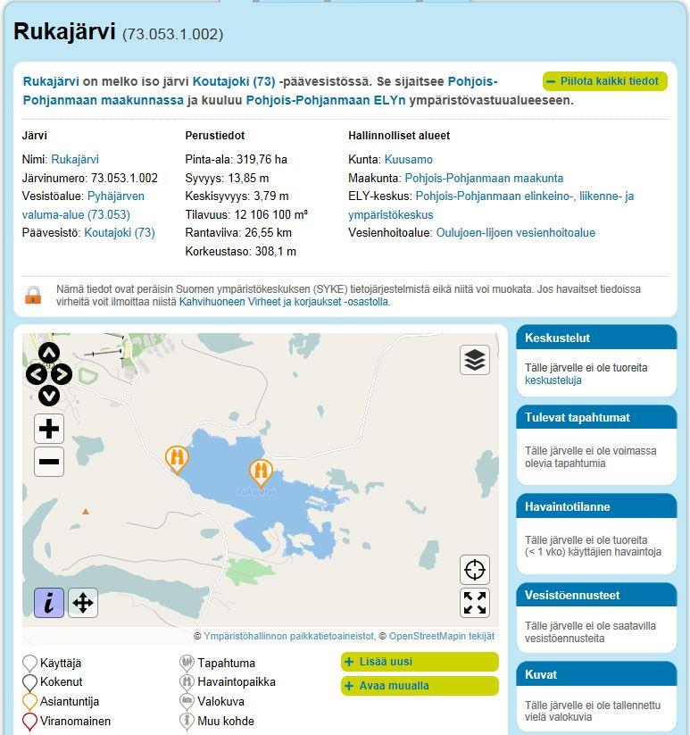 teen pohjalla saattaa esiintyä hapettomuutta. Pohjasedimenteistä ei hapen vähentyessä liuennut kuitenkaan ravinteita, sillä fosforipitoisuus oli 13.5 m syvyydellä vain 12 g/l.