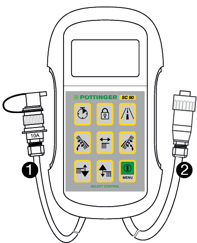 SELECT CONTROL 1. Sähköliitäntä Päätteen ominaisuudet Päätteen virransyöttö tapahtuu DIN 9680 -pistokkeen kautta traktorin 12V-akusta.