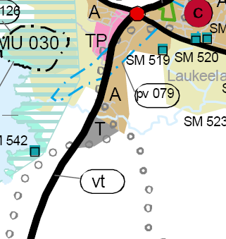 Osayleiskaavassa korttelien nro 71 ja 72 alue on osoitettu teollisuusalueeksi (TY), jolla ympäristö asettaa toiminnan laadulle erityisiä vaatimuksia.