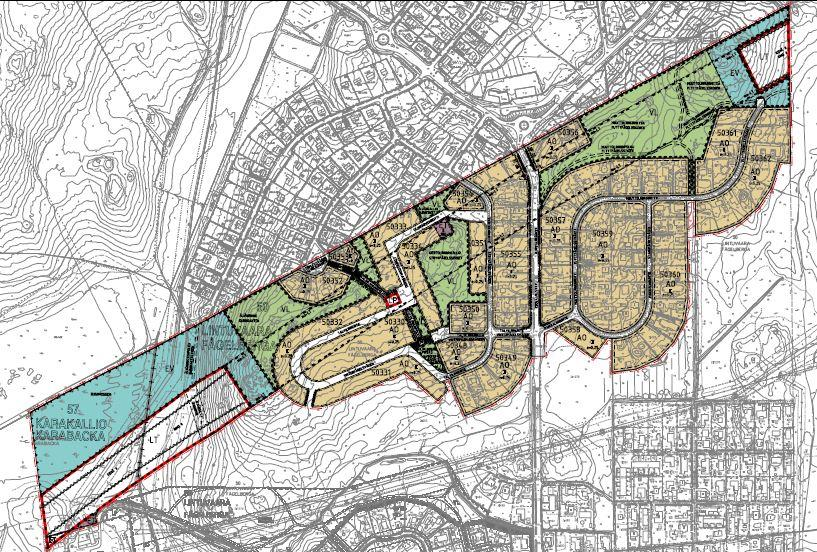 14 (19) liikenne-ennuste vuodelle 2030 on noin 40 000 ajon/vrk. Asuinkortteleiden kohdalla Kehä II on tunnelissa. Hämeenkyläntiellä on jatkossakin yhdistetty jalankulku- ja pyörätie.