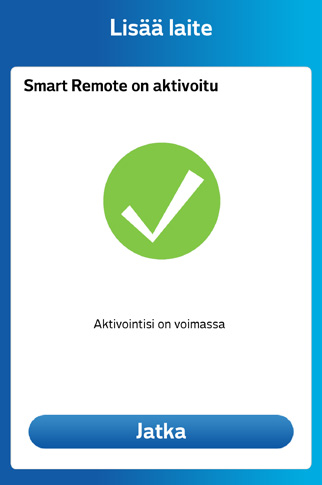 Valitse sovelluksesta Smart Remote, ja syötä laitteen mukana