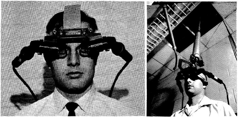 8 KUVA 2. Ivan Sutherlandin virtuaalitodellisuuslaite (Sutherland 1968) 3.2.3 Videoplace Videoplace oli ensimmäinen lisätyn todellisuuden sovellus, jossa käyttäjä pystyi liikkeillään olemaan vuorovaikutuksessa virtuaalisen maailman kanssa reaaliajassa.