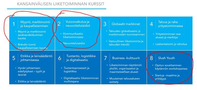 Lisätietoja kunkin kurssin sisällöstä saat Lyseon