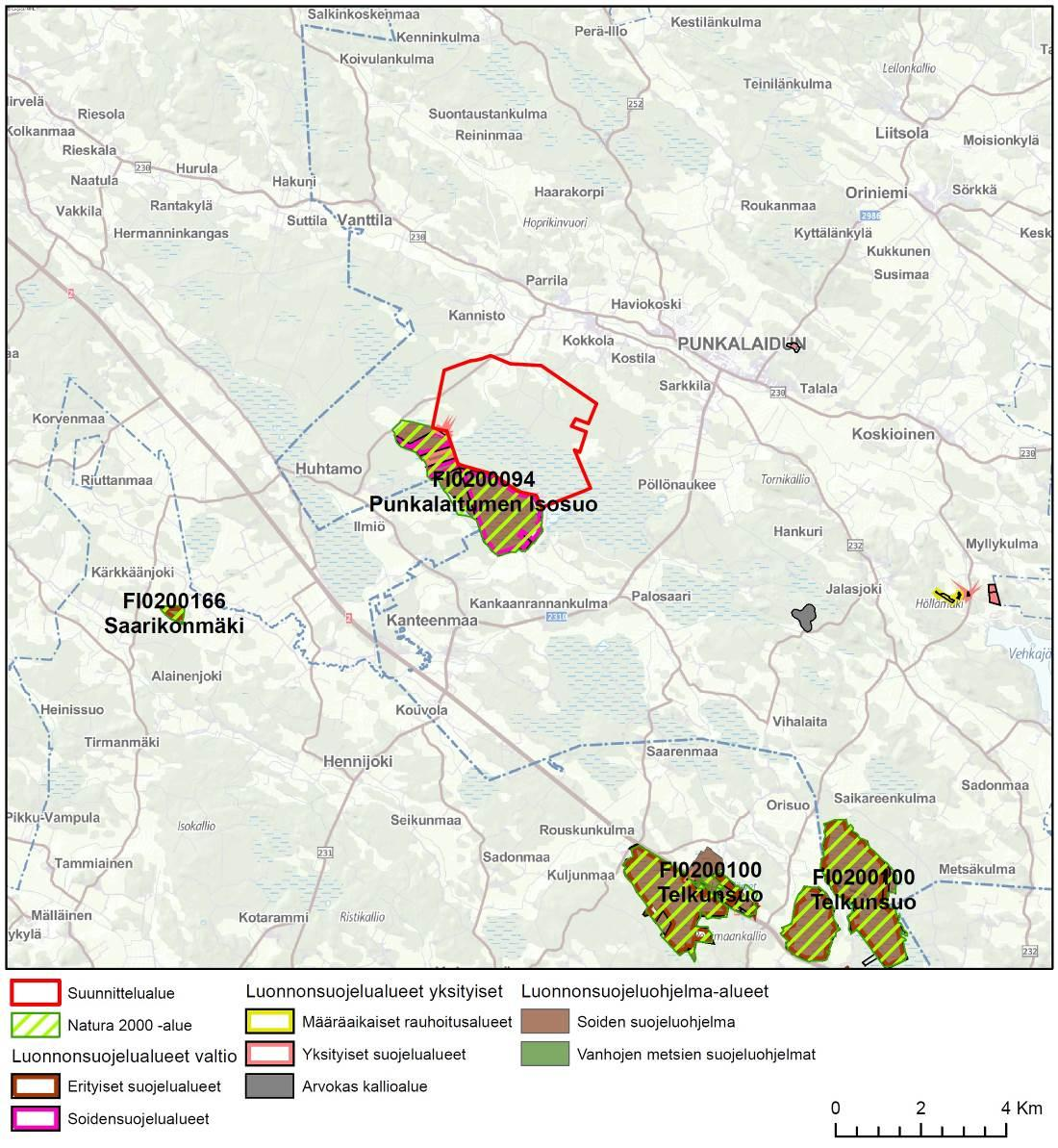 2.2.5 Luonnonsuojelu Suunnittelualue rajautuu eteläosastaan Isosuon Natura-alueeseen (FI0200094). Alue on sisällytetty Natura-verkostoon luontodirektiivin liitteen luontotyyppien perusteella (SCI).