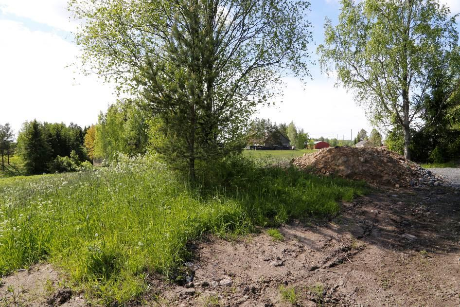 suunnitellusta tuulivoimalasta koillisessa. Kuva 59. Muinaisjäännösalueen nykytilanäkymä kohti lännen rakennettua aluetta.