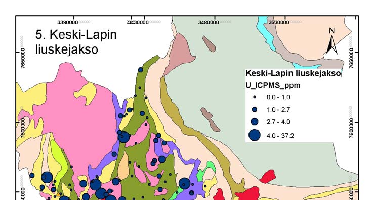 12 vulkaniiteista, kvartsiiteista ja kiilleliuskeista. Alueella on lisäksi granodioriittisia ja graniittisia intruusioita.