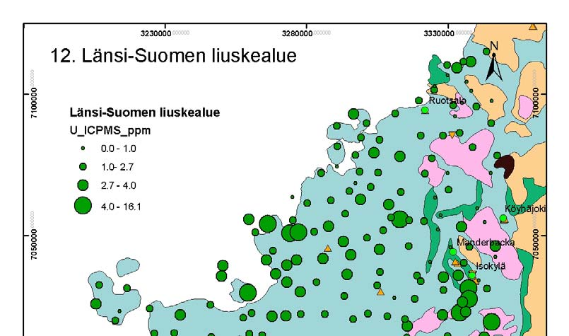 21 kaivos sisälsi lyijyhohteen lisäksi uraanimineraaleja sekä apatiittia ja monatsiittia, joissa on harvinaisia maametalleja (REE), toriumia ja uraania.