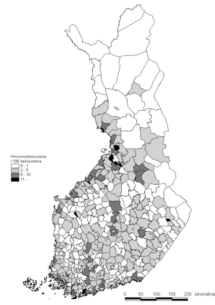 2 Hirvieläinonnettomuudet yleisillä teillä vuonna 24 KARTAT 4 KARTAT