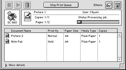 Napauta tulostettavana olevaa asiakirjaa ja peruuta sitten tulostustyš napauttamalla kuvakenappia Stop.