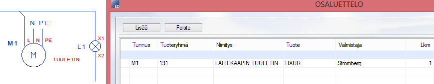 62 KUVA 70. Symboliselain Symboleille on myös mahdollista antaa kuvan 71 mukaisia laitetietoja, kuten esimerkiksi tunnus, valmistaja.