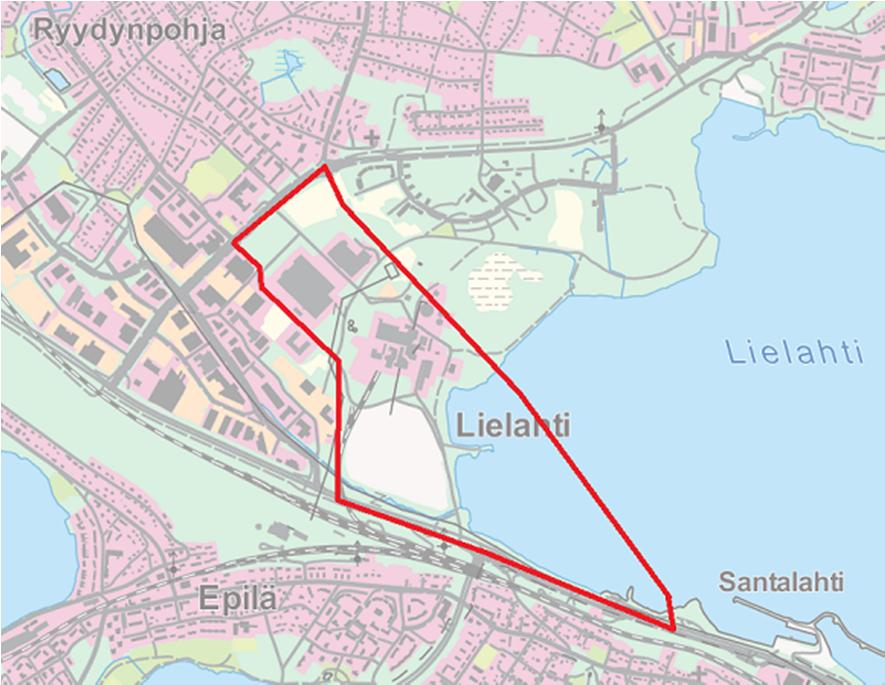 HIEDANRANTA Sijainti Lielahden palvelujen välittömässä läheisyydessä, matkaa ydinkeskustaan noin 5 km Alueen yleiskaava laaditaan osana kantakaupungin yleiskaavaa Yleiskaavan vaihtoehdot valmistuvat