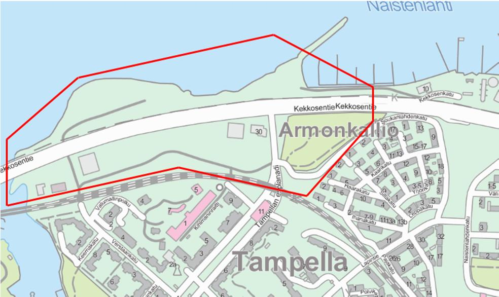 RANTA-TAMPELLA Pyöräilyetäisyys keskustorille n.