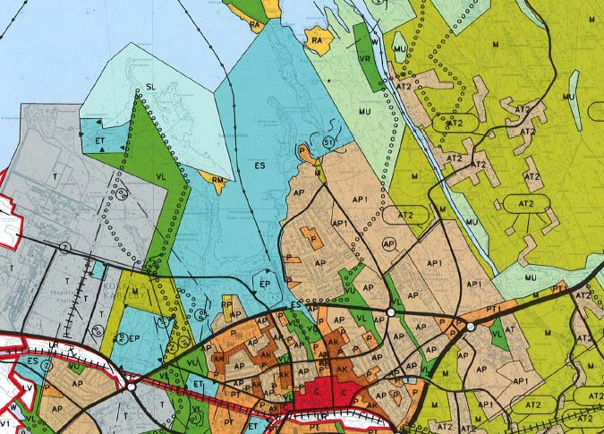 Liite 2, Ote yleiskaavasta, Yleiskaava 2010 (oikeusvaikutukseton) Bilaga 2, Utdrag ur Karleby generalplan 2010 (utan rättsverkan).