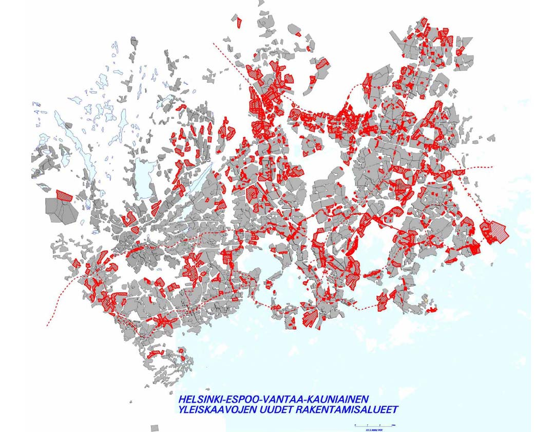 PÄÄKAUPUNKISEUDUN YLEISKAAVAVARAUKSET HUVUDSTADSREGIONENS GENERALPLANERESERVERINGAR Helsinki 150 000 uutta asukasta Espoo 100 000 uutta asukasta Vantaa 80 000