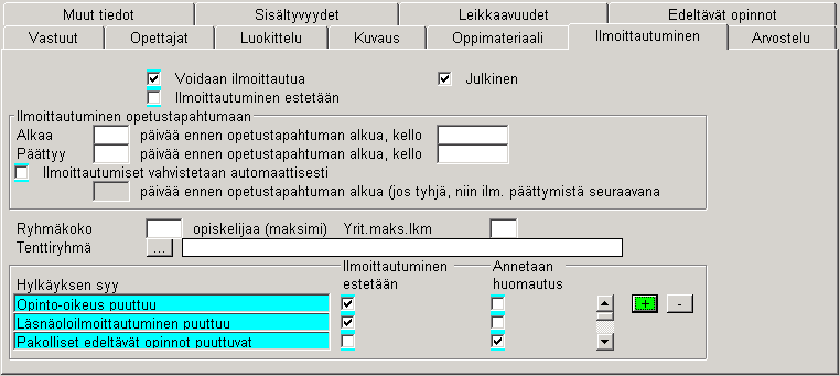 3.4 Kuvaus ja Oppimateriaali Näitä tietoja ei päivitetä WinOodissa. WebOodin Opinto-oppaassa esitettävät kuvaustekstit ja oppimateriaalit syötetään OpasOodin kautta. Huom!