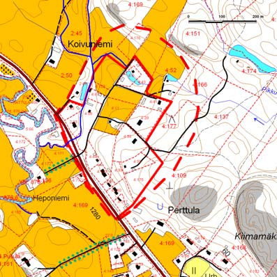 Etelässä alue rajautuu Marttilantiehen. Alueen sijainti ja selvitettävän alueen alustava karkea rajaus on esitetty viereisessä kartassa.