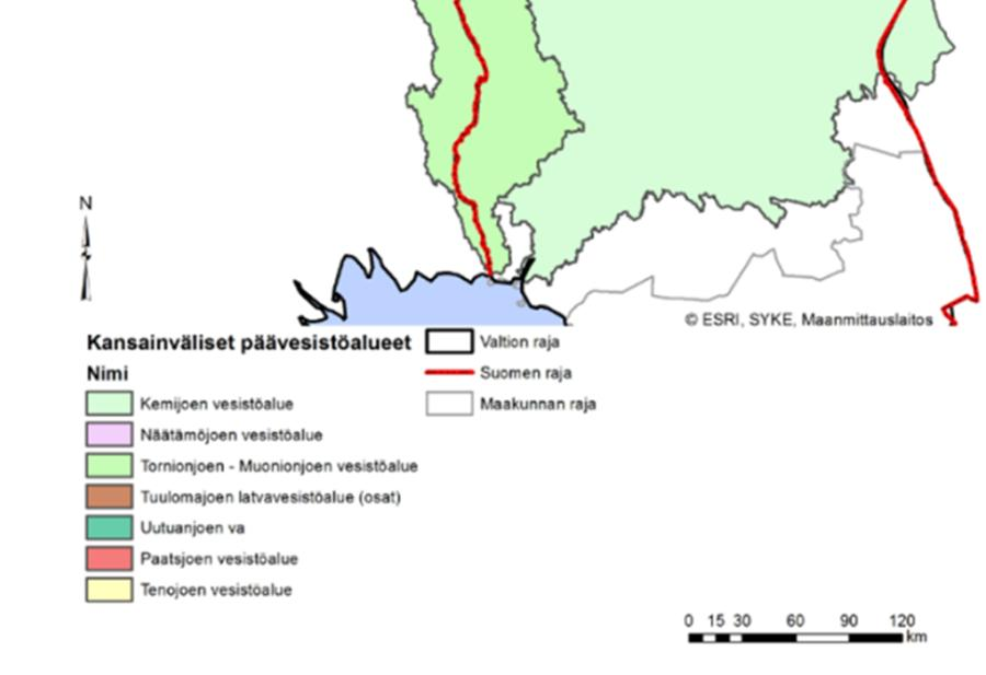 Yhteistyön kannalta merkittävimmät päävesistöalueet ovat Ruotsin ja Norjan kanssa olevien yhteisten rajajokien myötä Tornion-Muonionjoen ja Tenojoen vesistöalueet, sekä Venäjän ja Norjan kanssa
