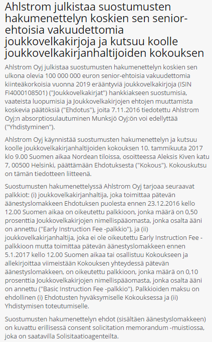 6. Yhdistymiseen liittyvät päätökset Suostumusten hakumenettely koskien