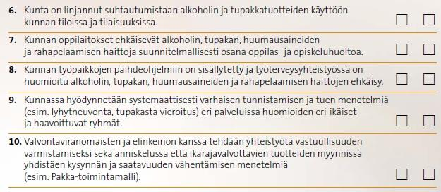 Panostaako kuntasi ehkäisevään päihdetyöhön