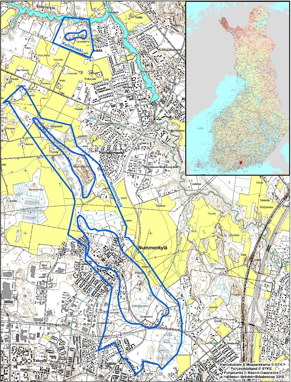 GEOLOGIAN TUTKIMUSKESKUS Geologinen rakenneselvitys Nummenkylä ja Kellokoski 1 07122016 1 JOHDANTO 11 Yleistä Geologian tutkimuskeskuksen (GTK) Pohjavesi yksikkö on tehnyt geologisen