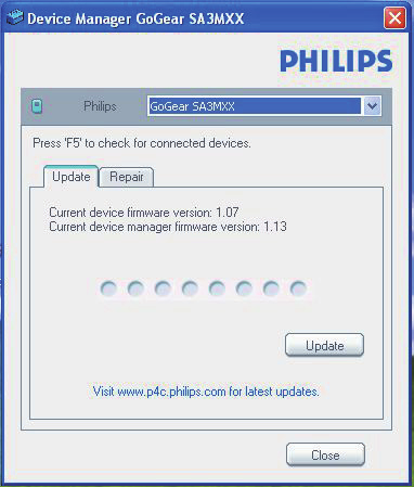 12 Päivitä laiteohjelmisto Philips Device Manager -ohjelmalla Philips Device Managerin asennus Huomautus Asennus edellyttää käyttöoikeussopimuksen hyväksymistä.