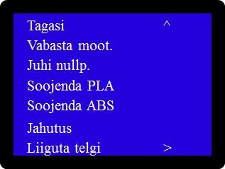 printer otsiku nullpunkti ja hakkab g-koodi kohaselt printima. Lisa g-koodide kohta on selles kasutusjuhendis Tarkvara peatükis.