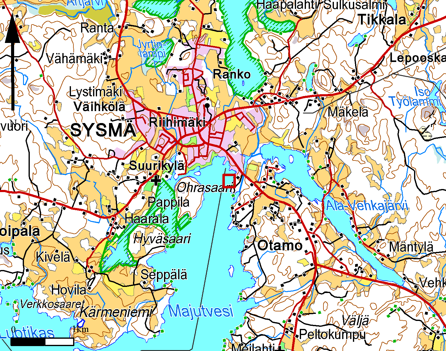 Peruskarttaote Kartta 1. Peruskarttaote.