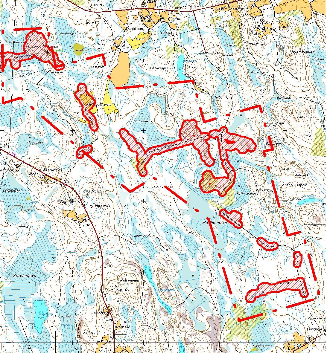 Kulttuuriympäristöpalvelut Heiskanen & Luoto Oy Pyhäjärven Vuohtomäen tuulipuiston yleiskaava 5 Kartta 2.