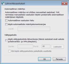 2) Napsauta Yhteydet välilehteä ja sen jälkeen [Lähiverkon asetukset]