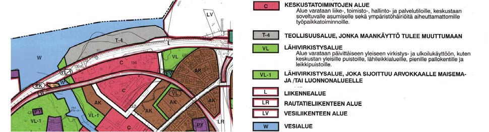 Sitä varten on katuyhteydet lännestä Näsinsillan kautta Verstaankadulle ja idästä Soukkapuiston ympäri Tampellan esplanadille. Näiden välille on merkitty yhteystarve.