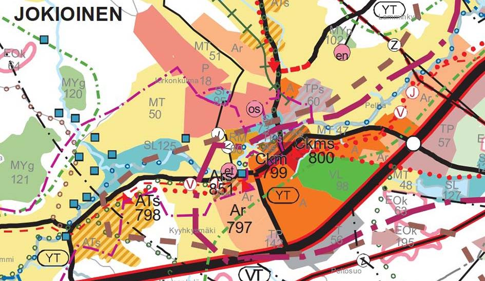 3.2 Suunnittelutilanne 3.2.1 Maakuntakaava Jokioinen kuuluu Kanta-Hämeen maakuntaliiton alueeseen. Kanta-Hämeen maakuntakaava sai lainvoiman 28.12.2007. Ympäristöministeriö on vahvistanut 2.4.