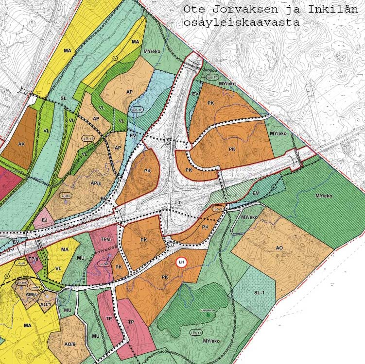 Oikeusvaikutteiseksi laadittavan Jorvaksen ja Inkilän osayleiskaavan laatimistyö on aloitettu vuonna 2006. Osayleiskaava on ollut luonnoksena nähtävillä vuonna 2008.