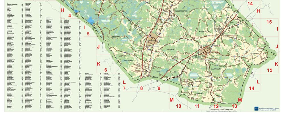 Tourulan kylä, Kirkonkylän kylä (KHO 8.10.1996) 10. Elijärven kruunu, Uudenkartanon kylä (9.5.1997) 11. Uudenkartanon kylä (Ymp.keskus 31.8.1998) 12.